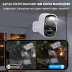 HITELLARCAM 2K Akku-Überwachungskamera – Dual-Band WLAN, Farb-Nachtsicht & KI-Erkennung – Bild 3