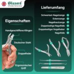 Blizzard Podologie Instrumente Set – 5-teiliges Profi Fussplege Werkzeug für eingewachsene Nägel – Bild 4