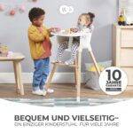 Kinderkraft SIENNA 2-in-1 Hochstuhl mit Holzbeinen – Kinderhochstuhl ab 6 Monate bis 4 Jahre – Bild 3