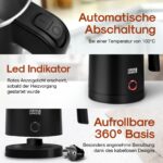 LEBENLANG Reise-Wasserkocher 0,5L Edelstahl – 600W Energiesparend für Unterwegs – Bild 6