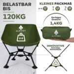 ALPINEZ Campingstuhl faltbar ultraleicht – Testsieger mit Dreiecksstruktur für 120 kg – Bild 4