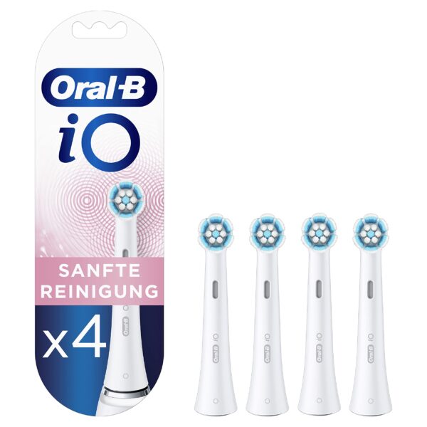 Oral-B iO Sanfte Reinigung Aufsteckbürsten – 4er Pack für empfindliche Zähne