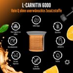 L-Carnitin 6000 Liquid 1000 ml Orange – Hochdosiertes Trainings-Supplement für Sportler – Bild 4