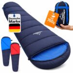 MOUNTREX Mumienschlafsack Ultraleicht 760g – Kompakter Outdoor Schlafsack für Camping & Trekking