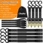 Ohuhu Spanngurte mit Ratsche 4er Set – 4,6 m Zurrgurte 1500 kg Bruchlast für LKW – Bild 8