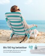 SONGMICS Campingstuhl mit Kopfstütze & verstellbarer Rückenlehne – Tragbarer Strandstuhl 150 kg – Bild 6