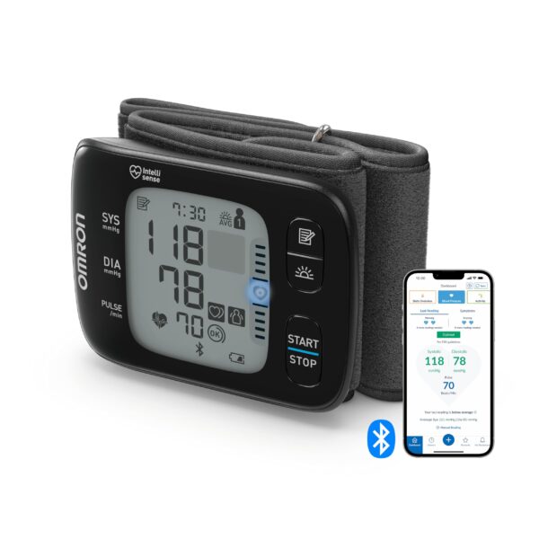 OMRON RS7 Intelli IT Handgelenk-Blutdruckmessgerät – Klinisch validiert mit Bluetooth