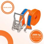 INTAKO Spanngurte mit Ratsche 4m – 2000kg Tragkraft, 4er Set, TÜV & DIN EN 12195-2 – Bild 2