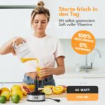 LEBENLANG Zitruspresse elektrisch mit 2 Kegeln – 700 ml Saftbehälter & BPA-frei – Bild 4