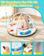 Oneyus Spielbogen Baby mit 5 abnehmbaren Spielzeugen – Montessori Lernspielzeug ab 0+ Monaten – Bild 4