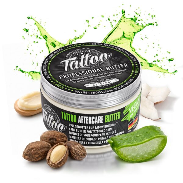 Believa Tattoo Butter 250ml – Vegane Tattoopflege mit Shea-Butter & Arganöl für optimale Heilung