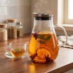 Arendo Glaskaraffe 2500 ml mit Edelstahldeckel & Grobfilter – Borosilikatglas – Bild 7