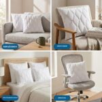 Utopia Bedding Kopfkissen 80x80 cm 2er Set – Gesteppte Mikrofaser Zierkissen Weiss – Bild 4
