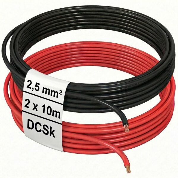 DCSk Fahrzeugleitung FLRY-B 2,5mm² – 10m Stromkabel Rot & Schwarz für Kfz