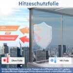 rabbitgoo Spiegelfolie Silber 60x200cm – UV & Hitzeschutz mit Sichtschutz für Fenster – Bild 3