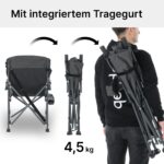 qeedo Johnny XL Campingstuhl 150 kg – Faltbar mit Kopfstütze & Getränkehalter – Bild 7