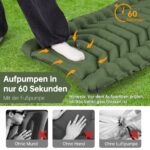 HAUSPROFI Isomatte Camping 195x70cm mit Fusspmpe & Kissen – Ultraleichte Aufblasbare Matratze – Bild 4