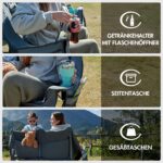 Portal Doppel-Campingstuhl 272 kg belastbar – Gepolstertes Campingsofa mit Tragetasche – Bild 6