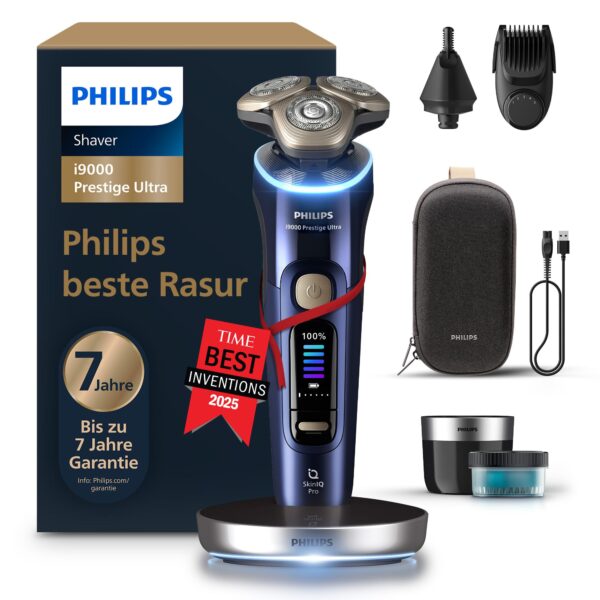 Philips i9000 Prestige Ultra – Premium Elektrorasierer mit SkinIQ Pro & Bartstyler