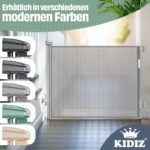 KIDIZ® Treppenschutzgitter ausziehbar bis 180 cm – Sicherheitsgitter für Babys & Haustiere – Bild 7