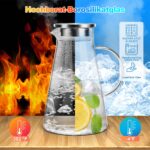 SUSTEAS 2 Liter Glaskrug mit Edelstahldeckel – Hitzebeständige Karaffe für Getränke – Bild 4