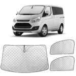 ZATOOTO Sonnenschutz Ford Transit Custom 3er Set – Frontscheibe & Seitenscheiben mit Magneten