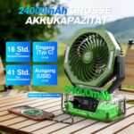 Kejector Akku Ventilator 24000mAh mit LED-Licht & Fernbedienung – Camping & Outdoor – Bild 3