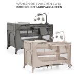 Kinderkraft Joy 2 3in1 Reisebett – Multifunktionales Babybett mit Zubehör in Dunkelgrau – Bild 12