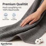 Komfortec 2er Saunahandtuch Set 80x200 cm – Premium Baumwolle Anthrazit – Bild 4