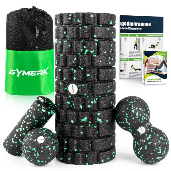 GYMERK Faszienrollen Set mit 3D-Textur – Ganzkörper Selbstmassage mit Tragetasche