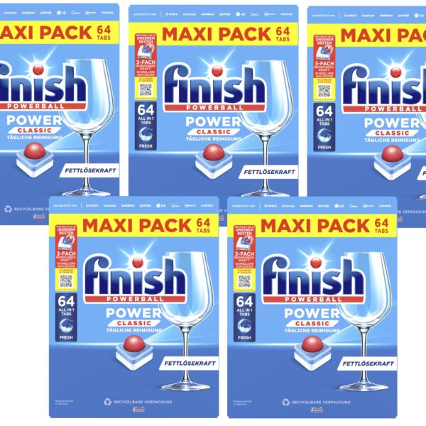Finish Power Classic Spülmaschinentabs – 320er Maxi Pack für glänzend sauberes Geschirr