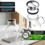 Arendo Glaskaraffe 2500 ml mit Edelstahldeckel & Grobfilter – Borosilikatglas – Bild 5