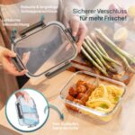 uandu Meal Prep Glasbehälter Set 10-teilig – 950ml Borosilikatglas mit Trennwand – Bild 3