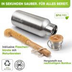 Blockhütte Premium Edelstahl Trinkflasche 1L isoliert – Auslaufsicher & spülmaschinenfest – Bild 5