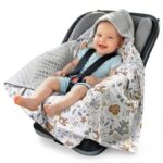 Medi Partners Einschlagdecke Baby 85x85cm – Baumwolle & Minky für Babyschale & Kinderwagen