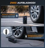Fshyos Elektrische Luftpumpe 150 PSI mit 6000-mAh-Akku – tragbarer Kompressor für Auto, Fahrrad & Motorrad – Bild 2