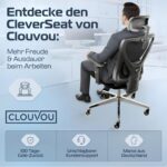 CLOUVOU CleverSeat Ergonomischer Bürostuhl 150 kg – Testsieger mit 4D Armlehnen – Bild 10