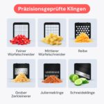 Fullstar 6-in-1 Gemüseschneider mit Behälter – Mandoline & Käsereibe Weiß – Bild 4