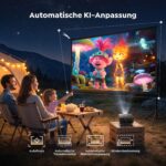 TOPTRO TP3 4K Smart Beamer mit Google TV – Tragbarer Heimkino Projektor mit Autofokus – Bild 4