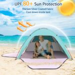 Strandmuschel UV-Schutz 80+ für 1-3 Personen – Pop-up Strandzelt mit Reissverschluss – Bild 3