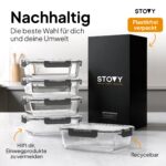 STOVY® Meal Prep Boxen Glas 5x 1040ml – Hochwertige Glasbehälter mit Deckel – Bild 7