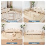 FUN KEKEKE Holz-Laufstall faltbar 214×141×61 cm – Sicherer Spielbereich für Babys 1–3 Jahre – Bild 5