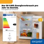 Exquisit Vollraumkühlschrank 127 l – Energieklasse E, leiser Betrieb 39 dB für Haushalt & Büro – Bild 3
