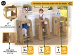 defiPad Lernturm Eiche – Höhenverstellbarer Montessori Learning Tower für Kinder ab 1 Jahr – Bild 6