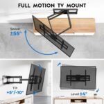 BONTEC TV Wandhalterung 60–110 Zoll – Doppelarm-Halterung bis 125 kg mit 1016 mm Auszug – Bild 4