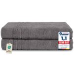 Komfortec 2er Saunahandtuch Set 80x200 cm – Premium Baumwolle Anthrazit