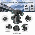 SMALLRIG 3935 Kamera-Stativ 180cm – Aluminium 2-in-1 Dreibein & Einbeinstativ mit 360° Kugelkopf – Bild 2