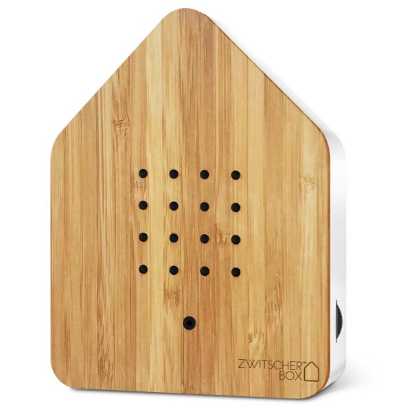 Zwitscherbox RELAXOUND ORIGINAL mit Bamboo Vollholzfront – Vogelgesang Soundbox für Entspannung