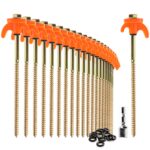 com-four® 24er Set Zeltheringe Stahl – Schraubheringe 20,5 cm für Hartboden & Camping