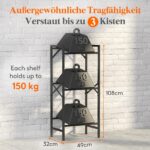 Lifewit Getränkekistenregal 3 Ebenen – Stabiles Kistenregal 450 kg Tragkraft, Schwarz – Bild 2